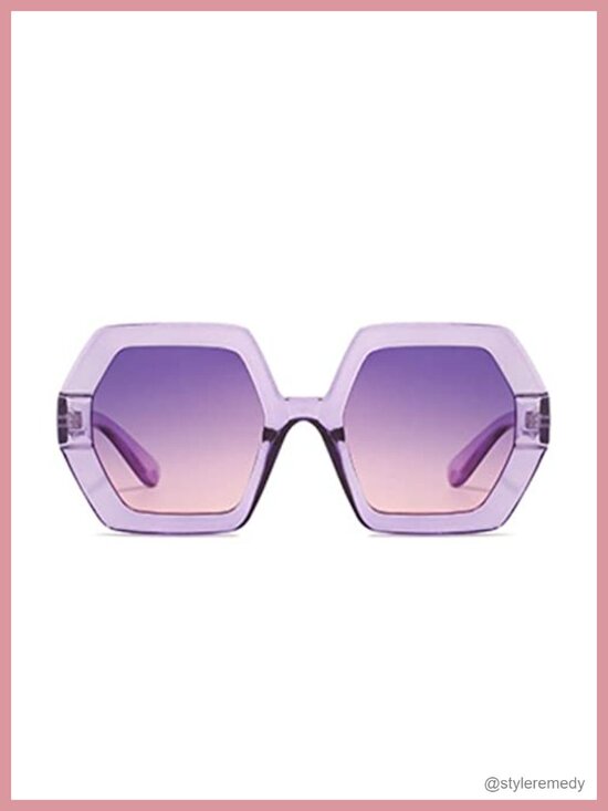 Accessories - Retro 70s Oversized Hexagonal Sunglasses Women UV400